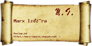Marx Izóra névjegykártya